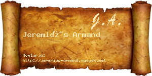Jeremiás Armand névjegykártya