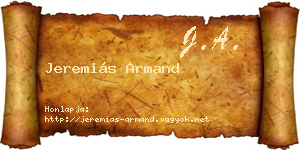 Jeremiás Armand névjegykártya